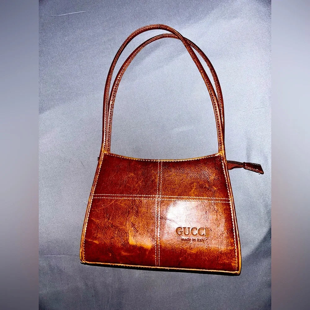 Gucci | Bags | Vintage Gucci Brown Leather Bag | Poshmark